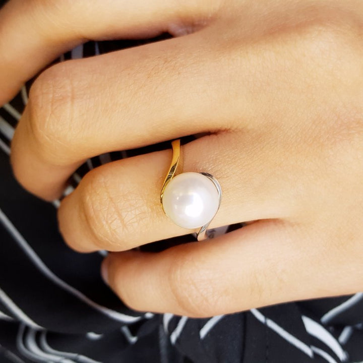 Sami Fine Jewelry Two-Tone Freshwater Cultured Pearl Ring