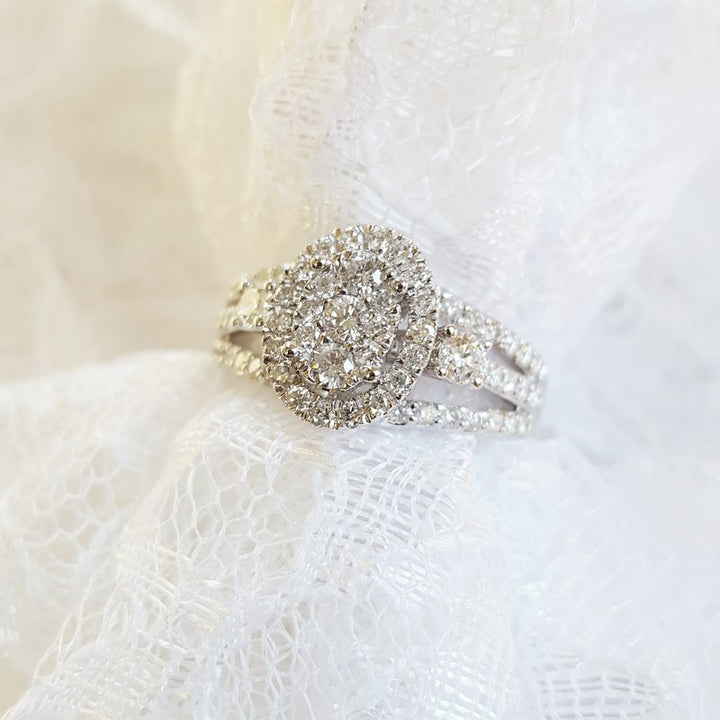Sami Fine Jewelry Oval Pavé Diamond Halo Ring