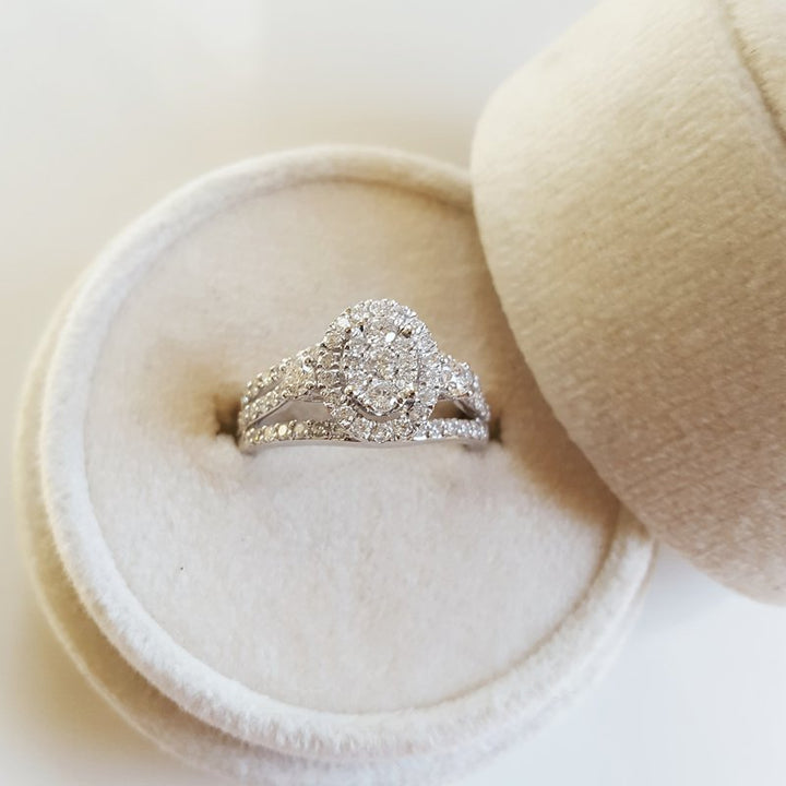 Sami Fine Jewelry Oval Pavé Diamond Halo Ring