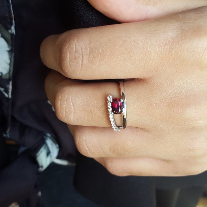 Arizona Anthill Garnet Gold Jewelry Garnet Open Ring