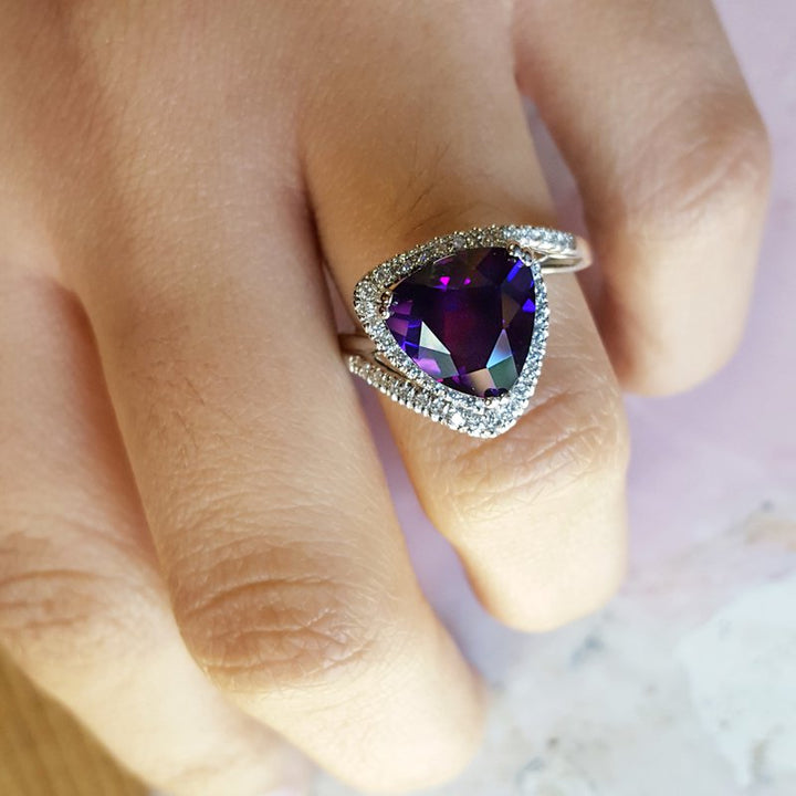 Trillion Cut Amethyst Ring