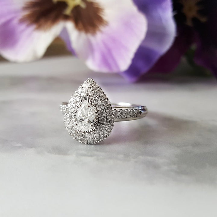 Sami Fine Jewelry Pear Double Halo Ring