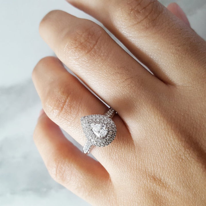 Sami Fine Jewelry Pear Double Halo Ring