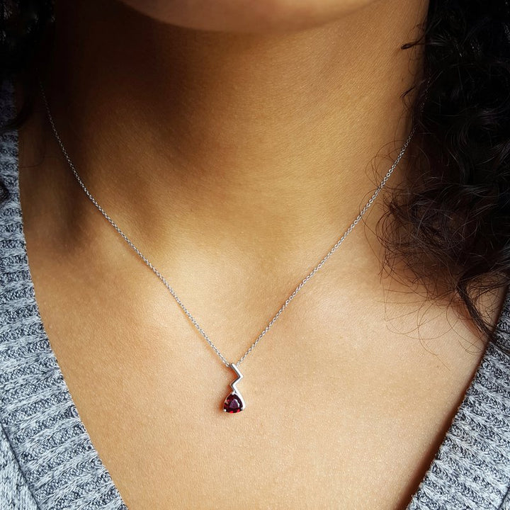 Arizona Anthill Garnet Silver Jewelry Garnet Lightning Pendant