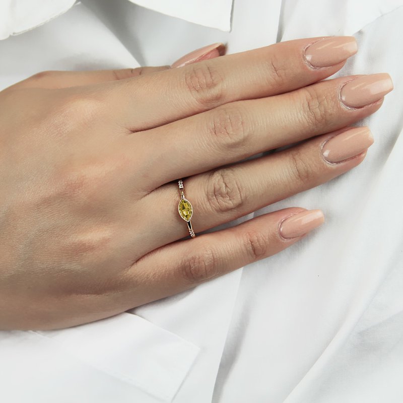 "Reverie" Bezel Set Marquise Ring