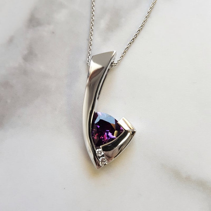 Arizona Amethyst Gold Jewelry Sleek Trillion Pendant Slide