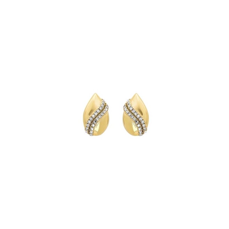 Gems One Diamond Teardrop Shell Earrings In Gold (1/7ctw)