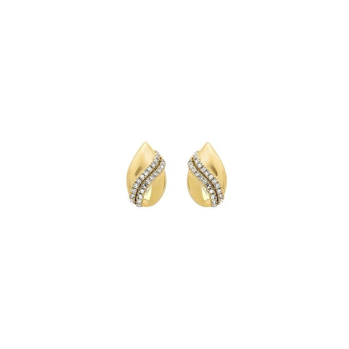 Gems One Diamond Teardrop Shell Earrings In Gold (1/7ctw)