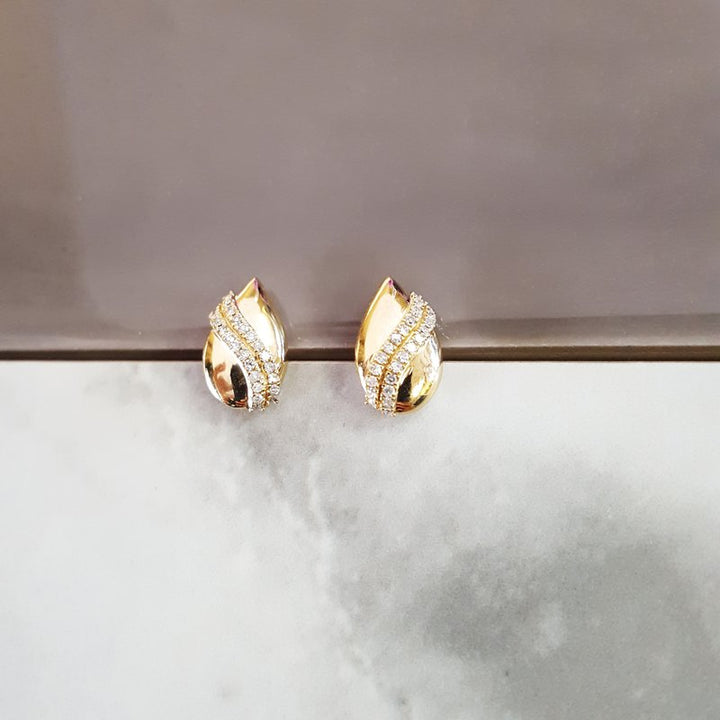  Gems One Diamond Teardrop Shell Earrings In Gold (1/7ctw) ER29857-1YSC - Sami Fine Jewelry