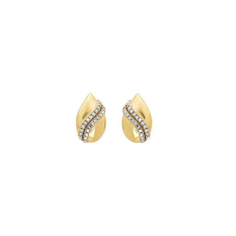Gems One Diamond Teardrop Shell Earrings In Gold (1/7ctw)
