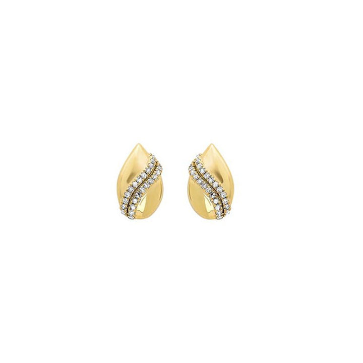 Gems One Diamond Teardrop Shell Earrings In Gold (1/7ctw)