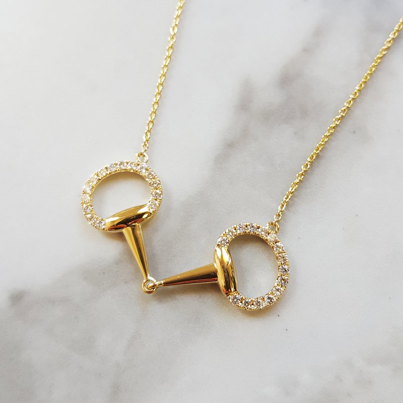 Doves by Doron Paloma Diamond Stirrup Necklace