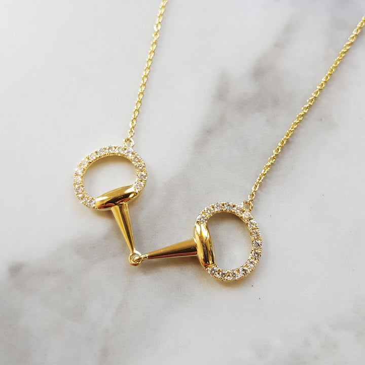Doves by Doron Paloma Diamond Stirrup Necklace