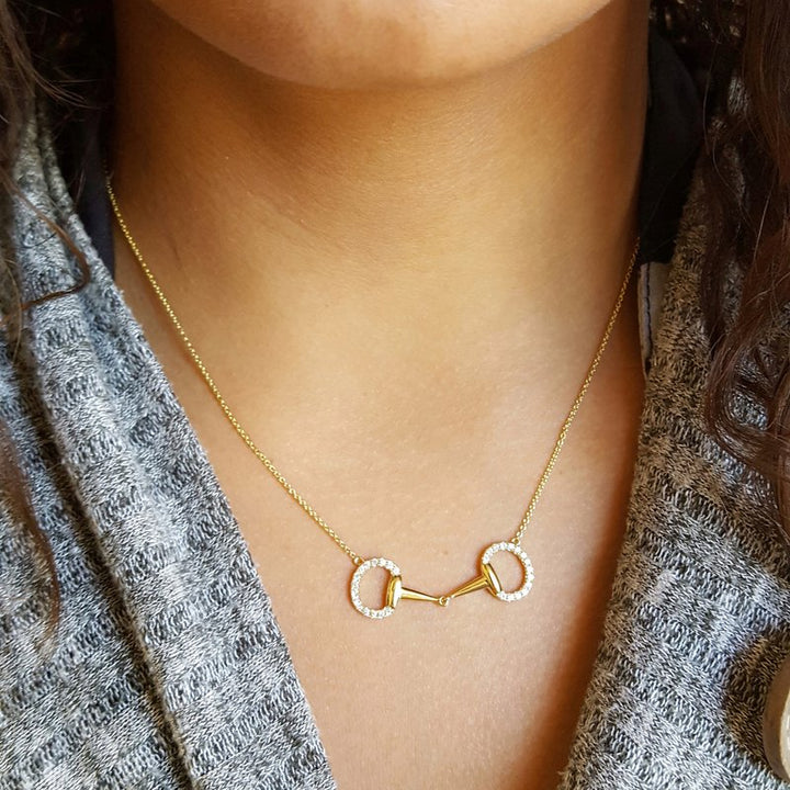 Doves by Doron Paloma Diamond Stirrup Necklace