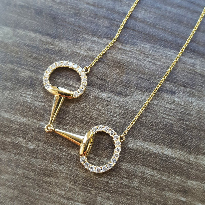 Doves by Doron Paloma Diamond Stirrup Necklace