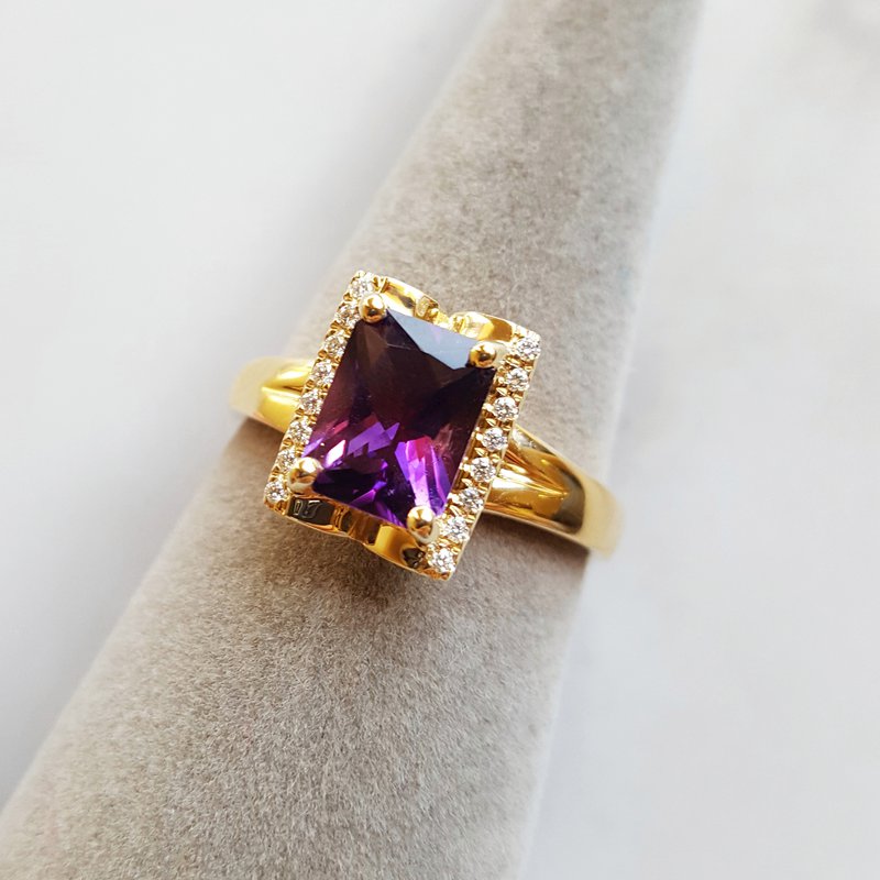 Arizona Amethyst Gold Jewelry Open Book Ring
