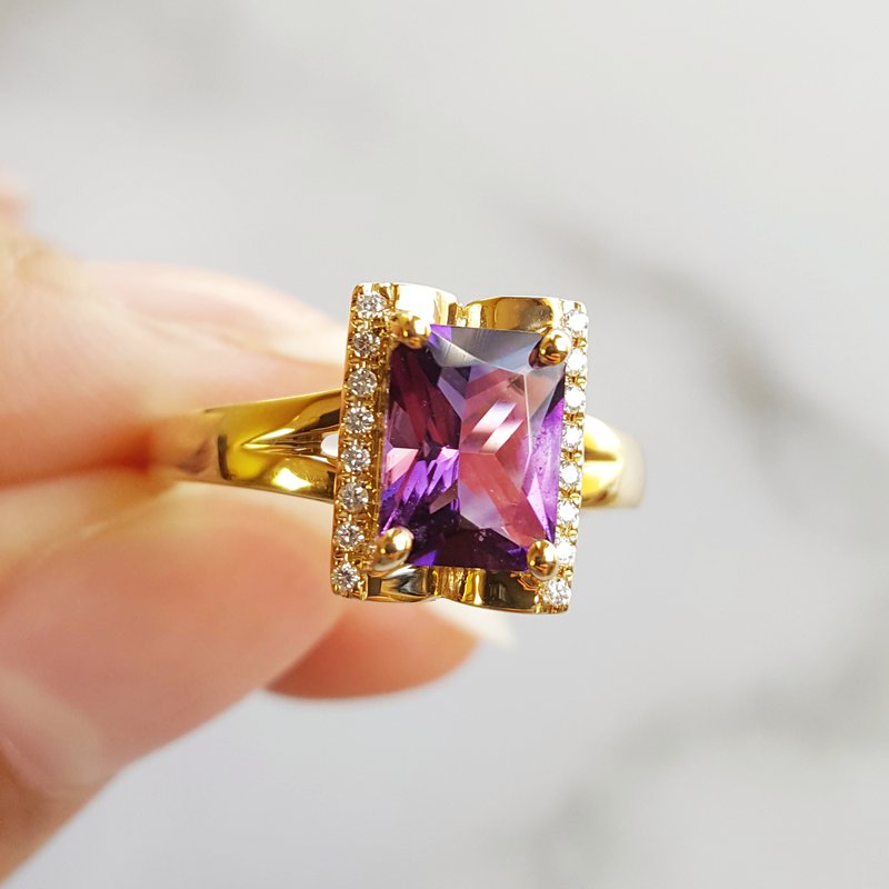 Arizona Amethyst Gold Jewelry Open Book Ring