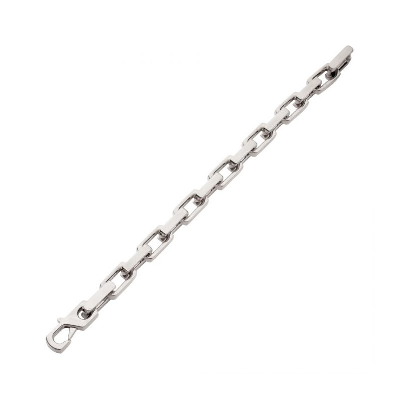INOX Jewelry 10mm High Polished Finish Stainless Steel Heavy Flat Square Link Bracelet