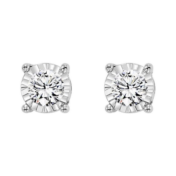 Gems One Diamond Solitaire Stud Earrings