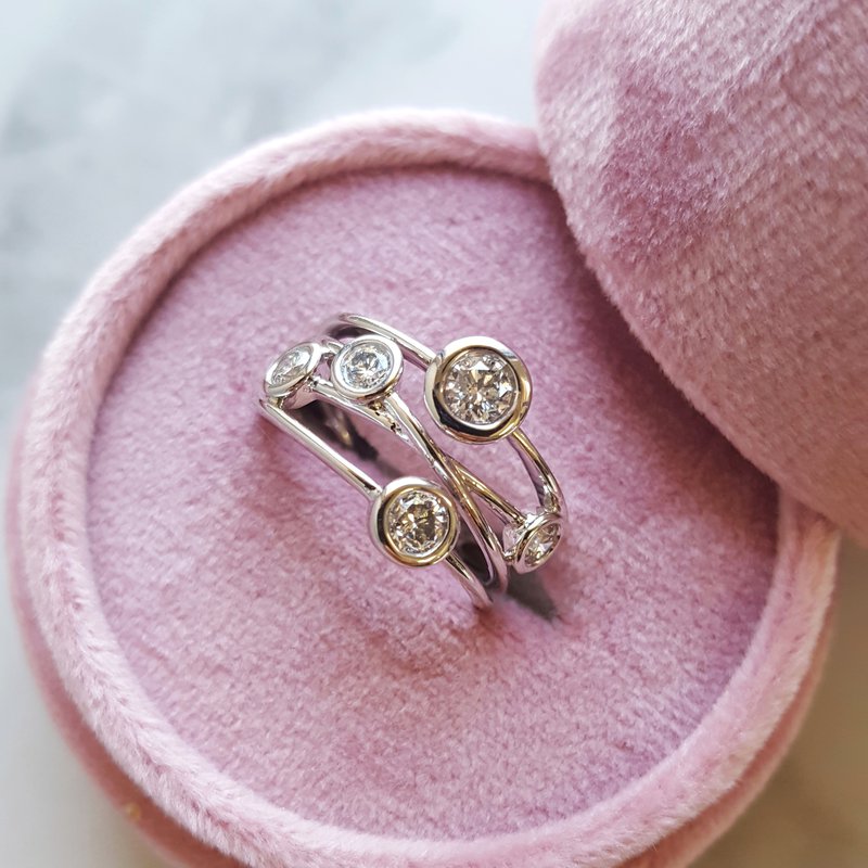 Sami Fine Jewelry Geometrically Bezeled Diamond Ring 021127