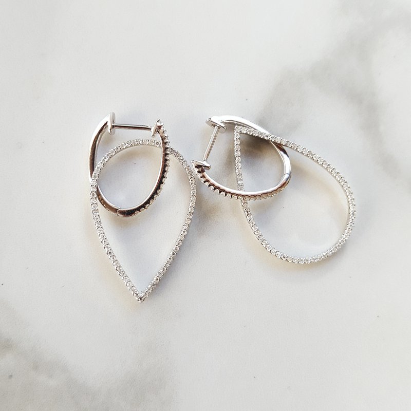 Gems One Mini Hoops With Pear Shape Removable Dangle