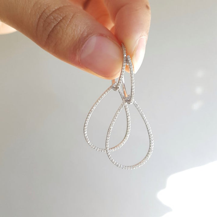 Gems One Mini Hoops With Pear Shape Removable Dangle