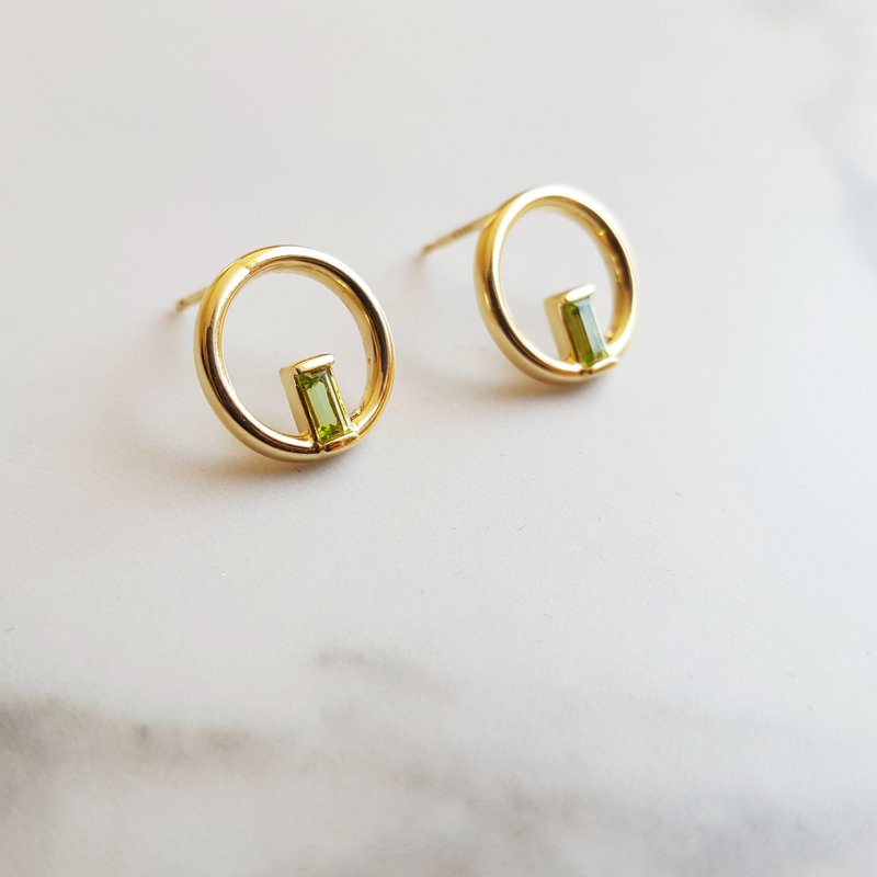 Arizona Peridot Gold Jewelry Negative Space Earrings 370583