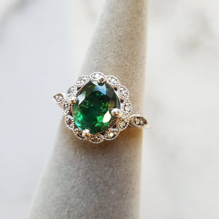 Luxury by Rene Hernandez Dark Green Tourmaline Ring 050581