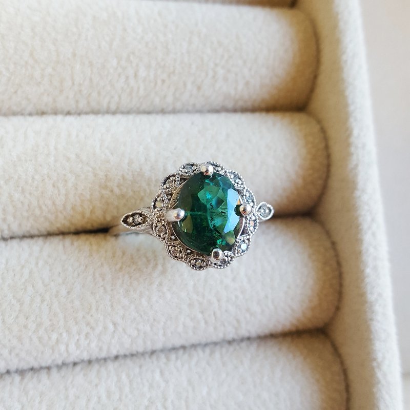 Luxury by Rene Hernandez Dark Green Tourmaline Ring