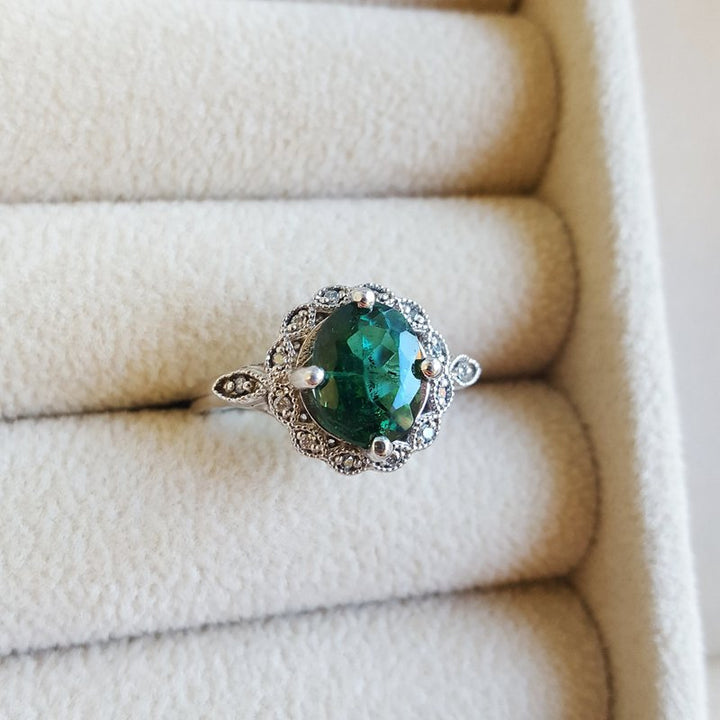 Luxury by Rene Hernandez Dark Green Tourmaline Ring