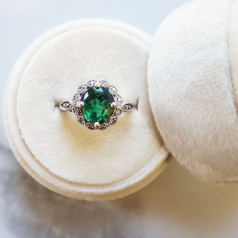 Luxury by Rene Hernandez Dark Green Tourmaline Ring