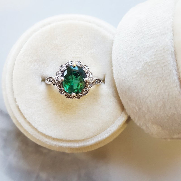 Luxury by Rene Hernandez Dark Green Tourmaline Ring