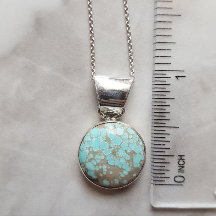 Sami Fine Jewelry Veining Round Turquoise Pendant
