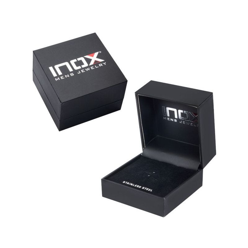 INOX Jewelry Meteorite Inlay Black IP Ring