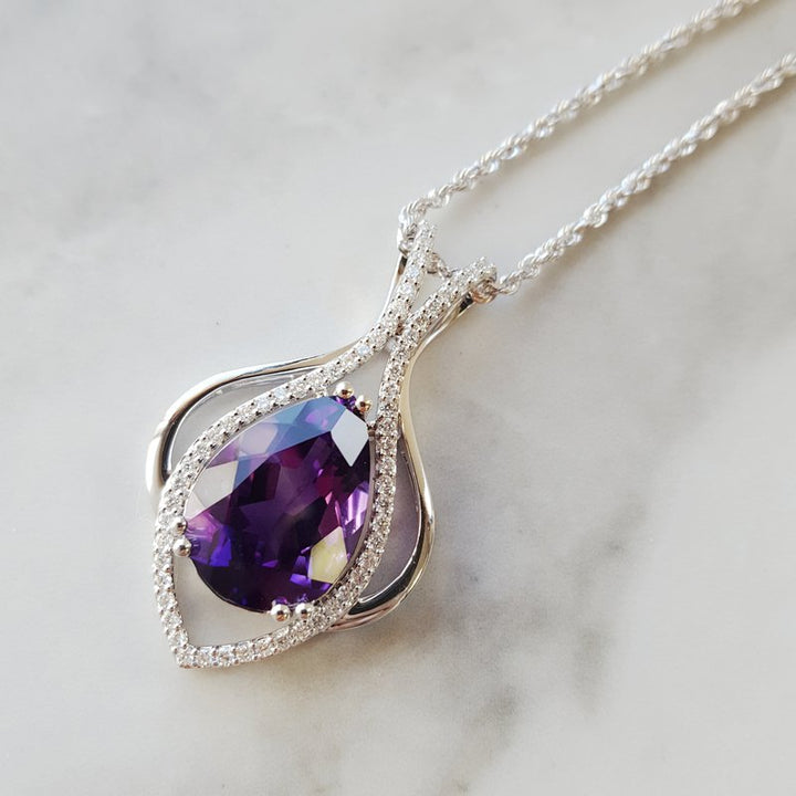 Arizona Amethyst Gold Jewelry Lotus Blossom Amethyst Pendant