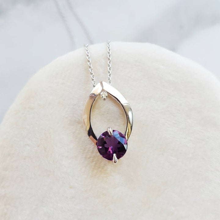 Arizona Amethyst Silver Jewelry Open Oval Amethyst Pendant 363622
