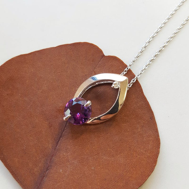 Arizona Amethyst Silver Jewelry Open Oval Amethyst Pendant