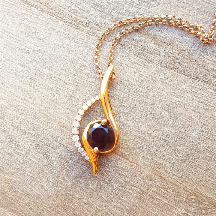 Arizona Anthill Garnet Gold Jewelry Swirl Pendant