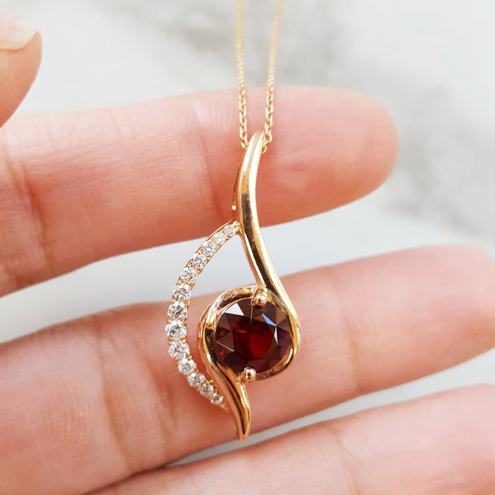 Arizona Anthill Garnet Gold Jewelry Swirl Pendant