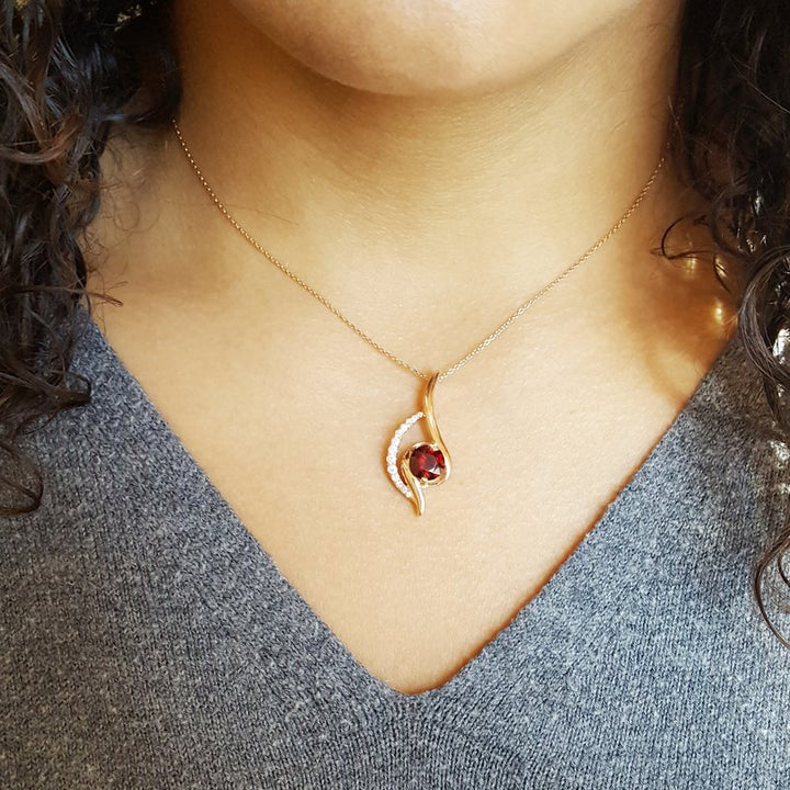 Arizona Anthill Garnet Gold Jewelry Swirl Pendant