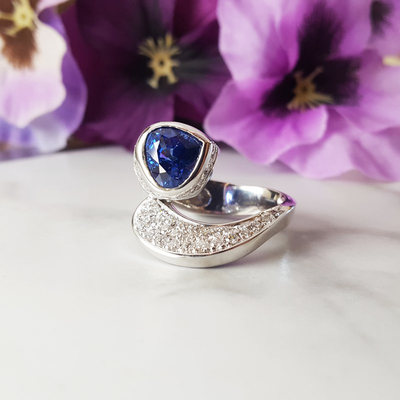  Luxury by Rene Hernandez Sapphire Ring 040143 - Sami Fine Jewelry