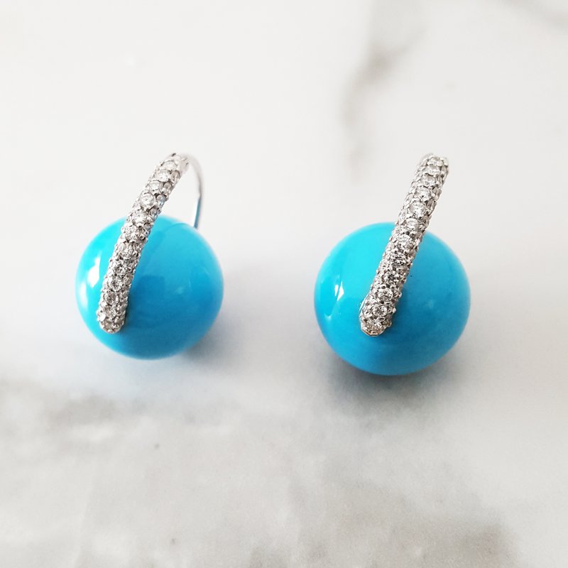 Luxury by Rene Hernandez Turquoise Sphere Earrings