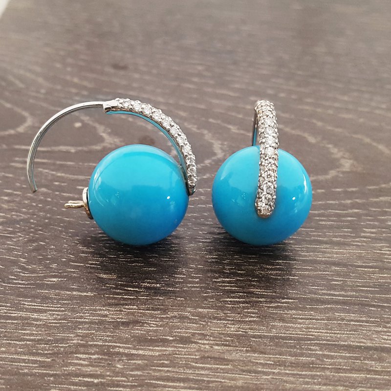Luxury by Rene Hernandez Turquoise Sphere Earrings