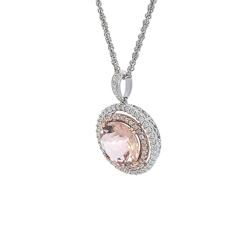 Sami Fine Jewelry Morganite Halo Pendant