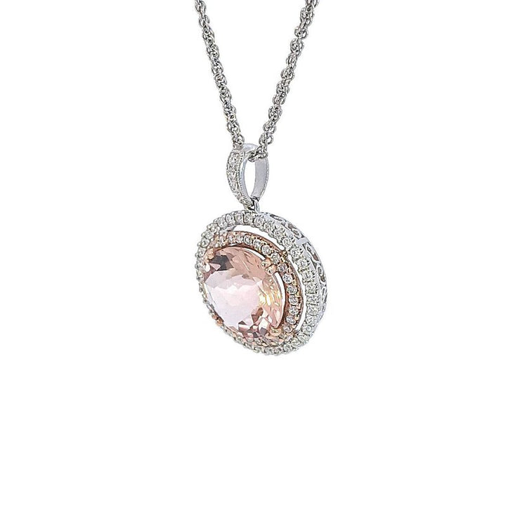 Sami Fine Jewelry Morganite Halo Pendant