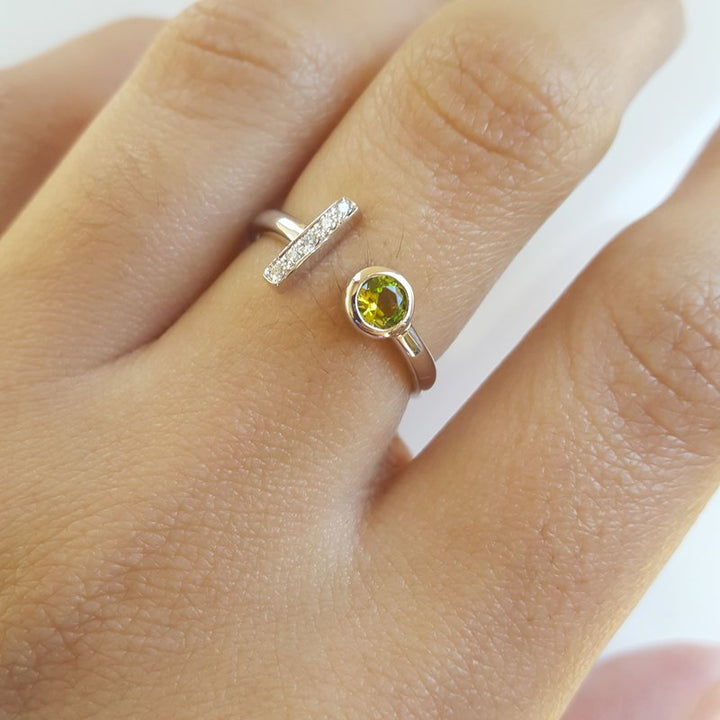 Arizona Peridot Gold Jewelry Peridot Open Fashion Ring 370557