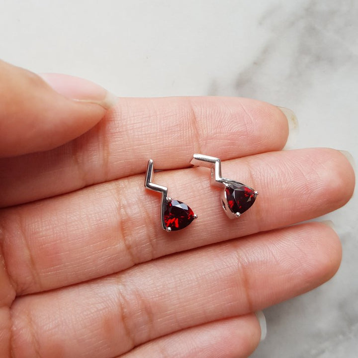 Arizona Anthill Garnet Silver Jewelry Lightning Garnet Studs