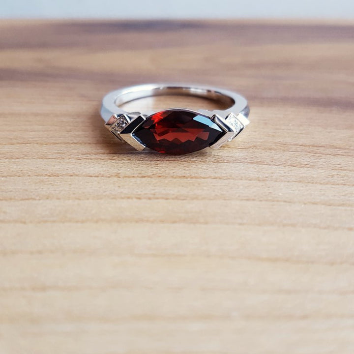 Sami Fine Jewelry Garnet East-West Ring