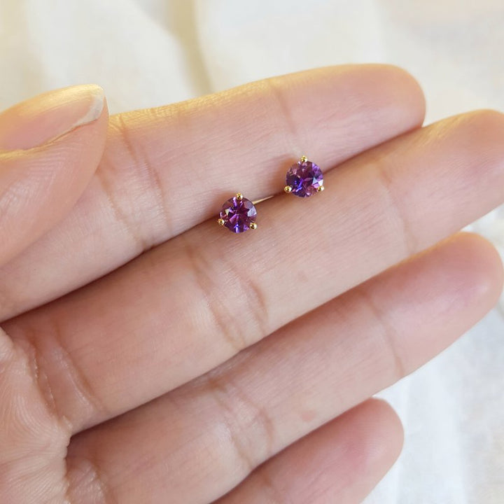 Arizona Amethyst Gold Jewelry Essential 1/2CT Round Studs