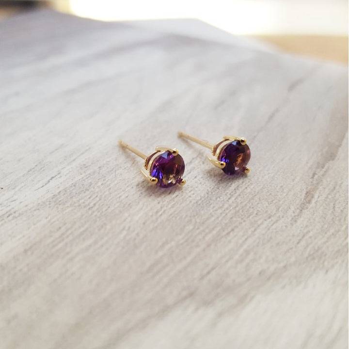 Arizona Amethyst Gold Jewelry Essential 1/2CT Round Studs